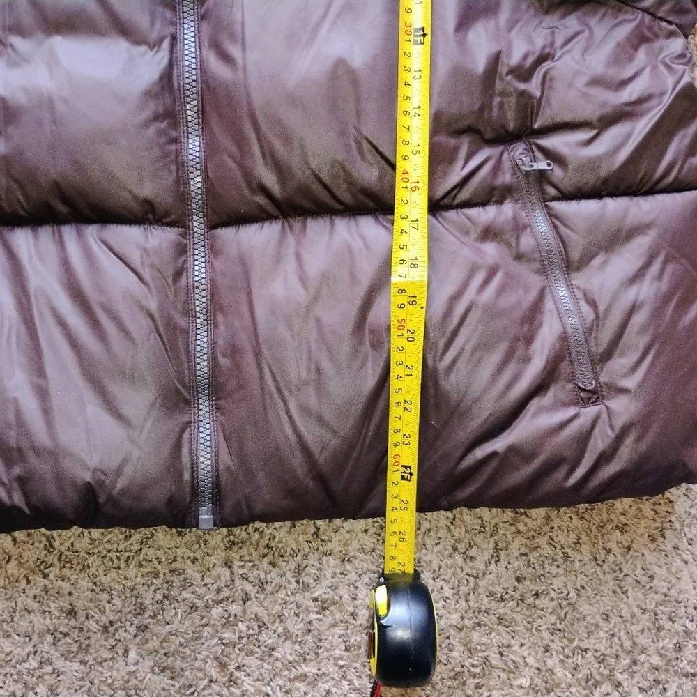 NEW Old Navy puffer jacket XXL cropped brown adjustable waist